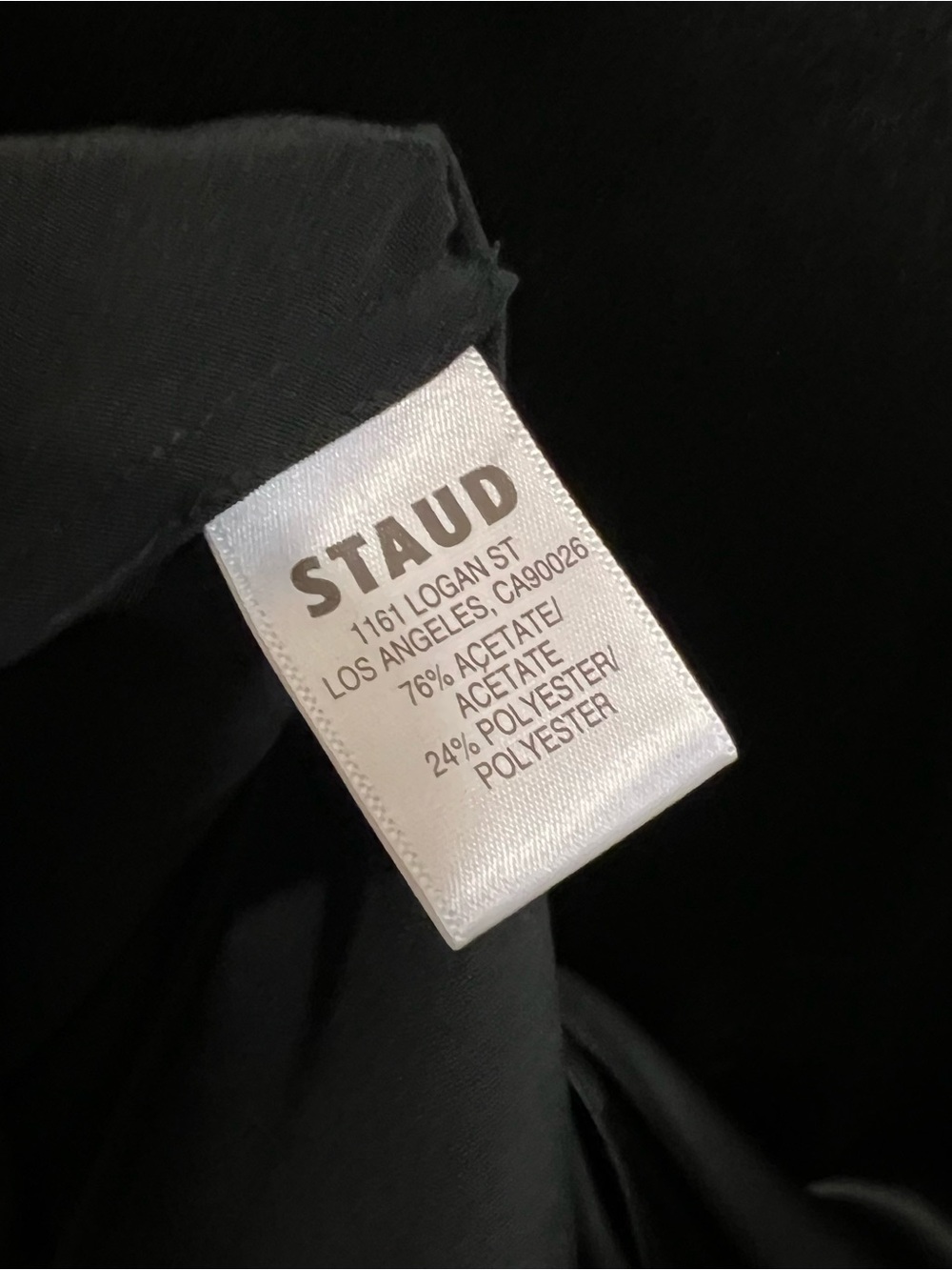 STAUD Satin Bias Midi Skirt in Black - Picture 5 of 5